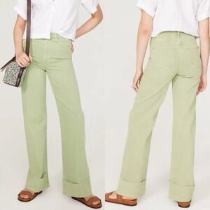 JOE'S Mia Jeans Women 30 Green Wide Cuff High Rise Cotton Blend